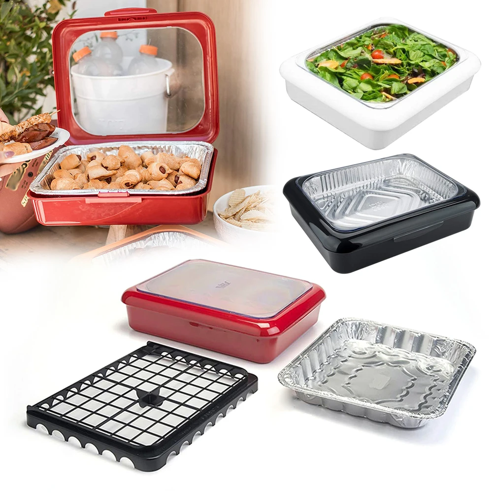 Food Storage Aluminum Containers - Plastikowy pojemnik na folię aluminiową, sztaplowany,