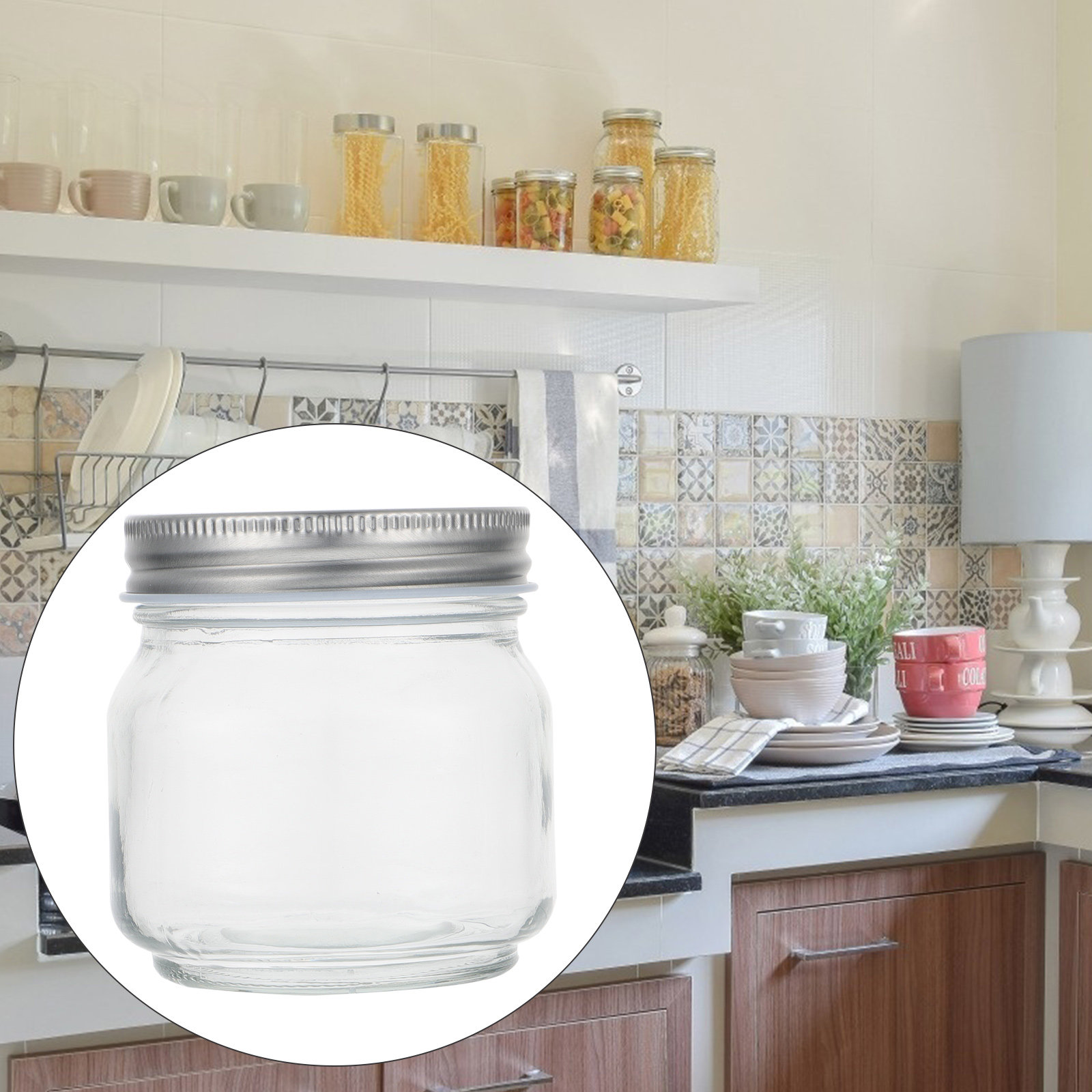Food Storage Jars Airtight - 6 sztuk grubych przezroczystych szklanych słoików
