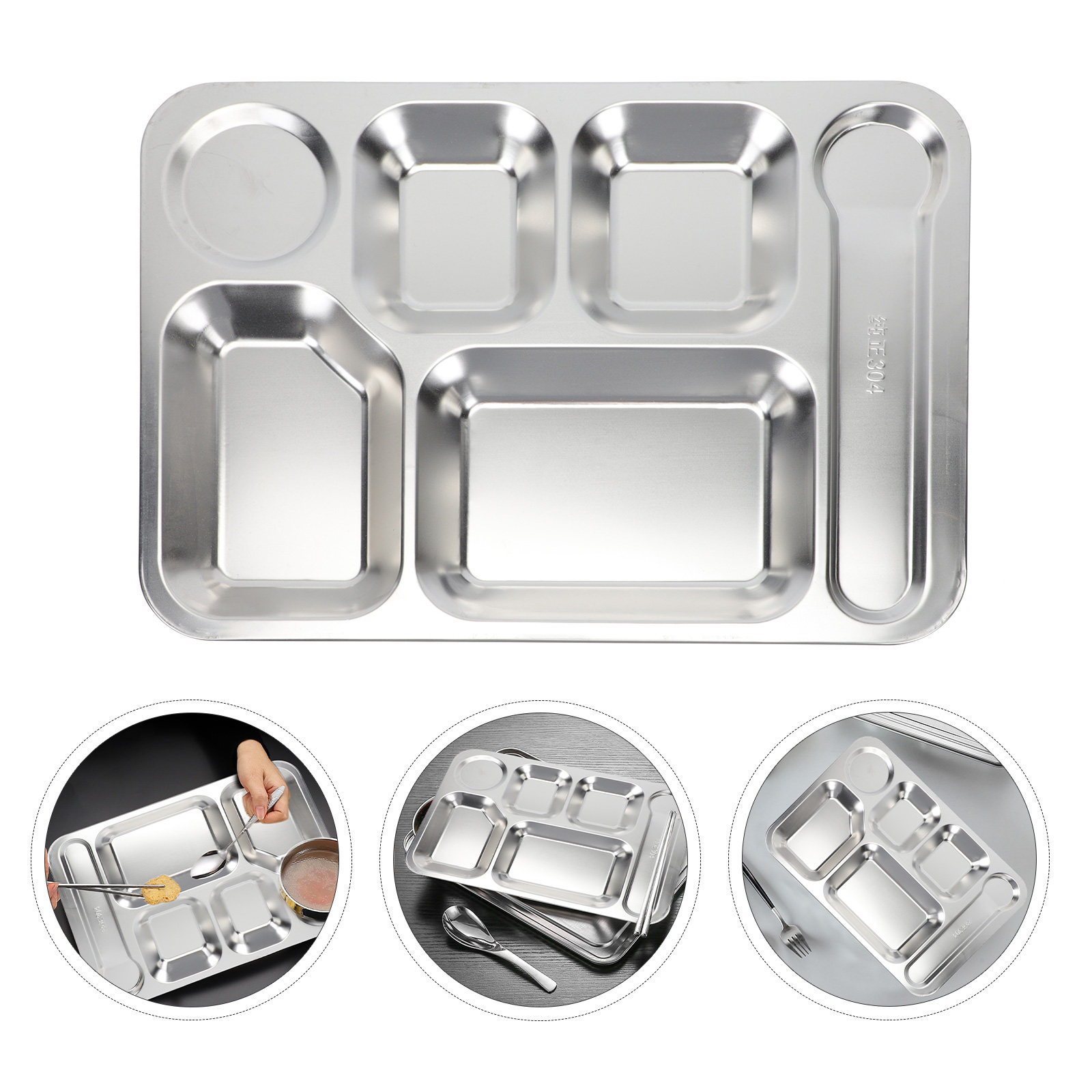 Food Storage In Stainless Steel - 1 szt. Taca na lunch ze