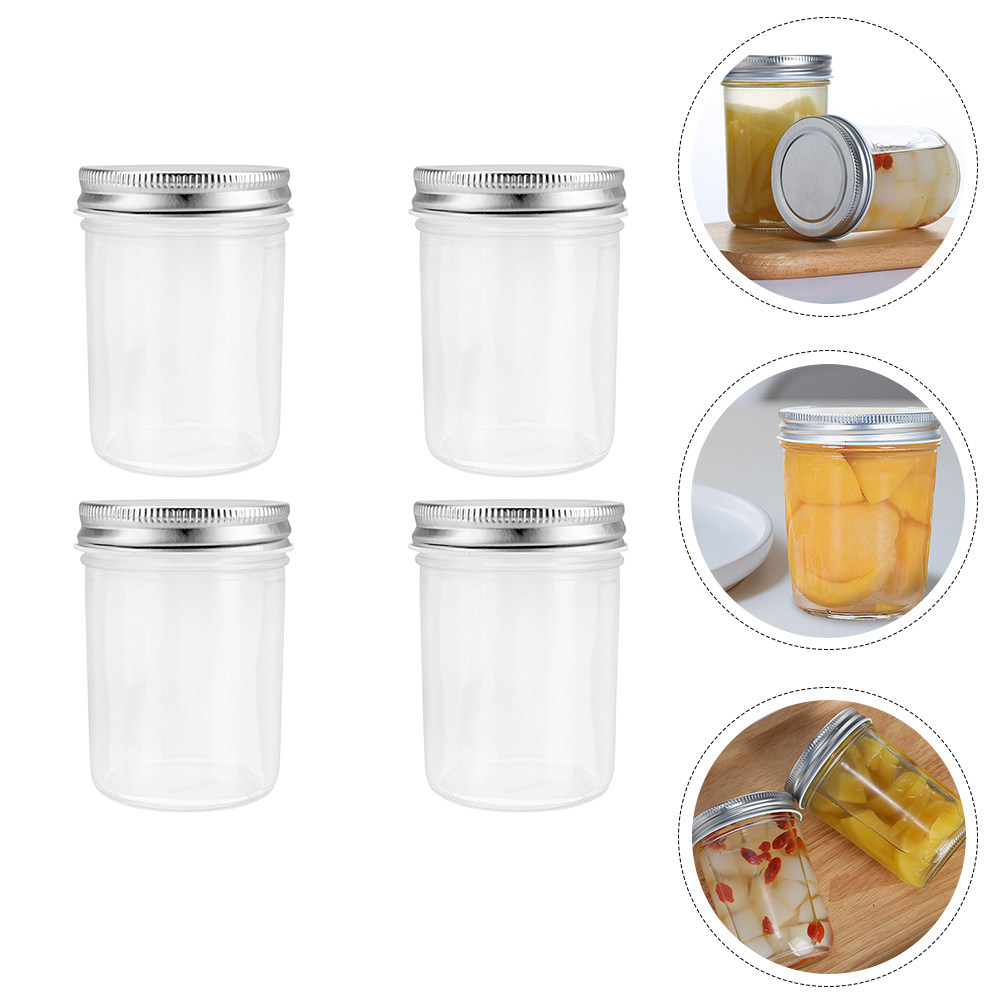 Food Storage Jars Airtight - 4 sztuki szklanych słoików do konserwowania