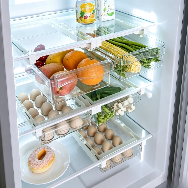Food Storage Without Plastic - Wiszący wysuwany pojemnik do lodówki, plastikowy