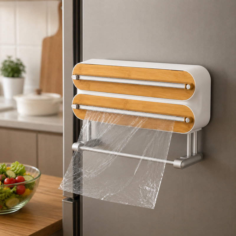 Food Storage Cabinet For Kitchen - Magnetyczny dozownik do folii spożywczej, uchwyt