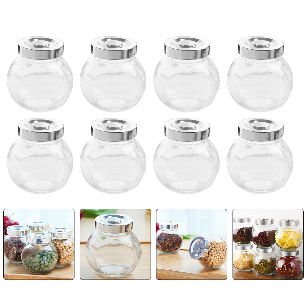 Food Storage Jars Airtight - 8 sztuk lekkich, przenośnych szklanych pojemników